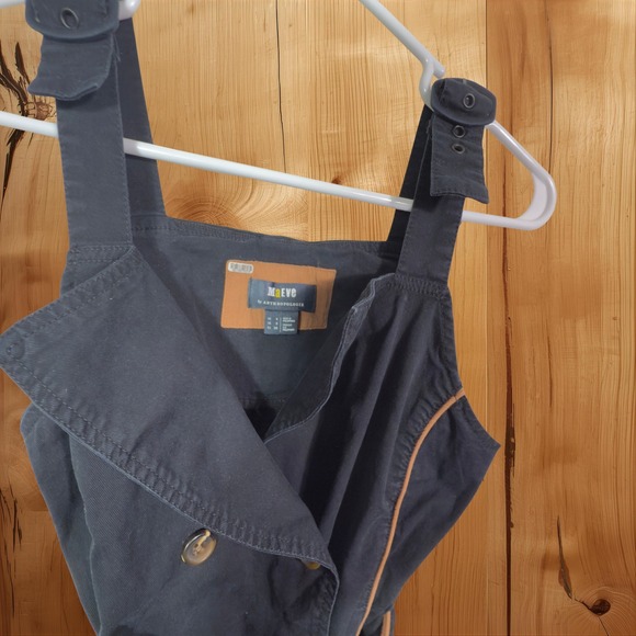 Maeve Anthropologie Dress Womens Size 4 Black Tan Trim Sleeveless Button Belted - Picture 2 of 10